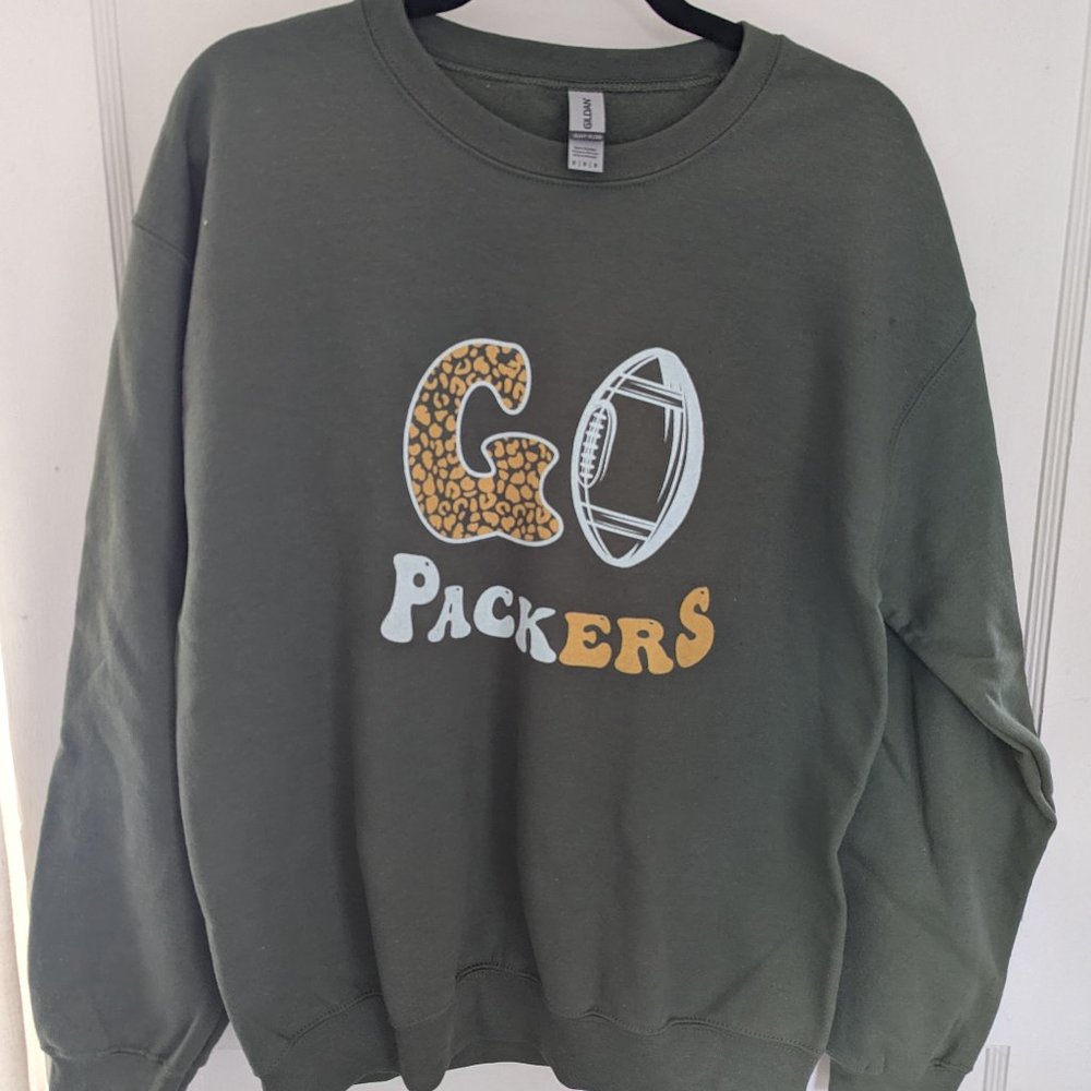 Army green Packers crewneck sweatshirt